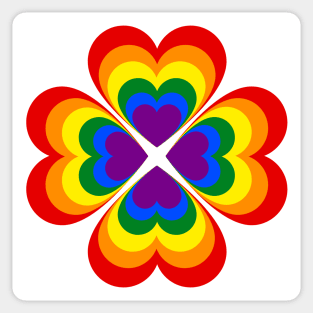 Gay clover hearts Sticker